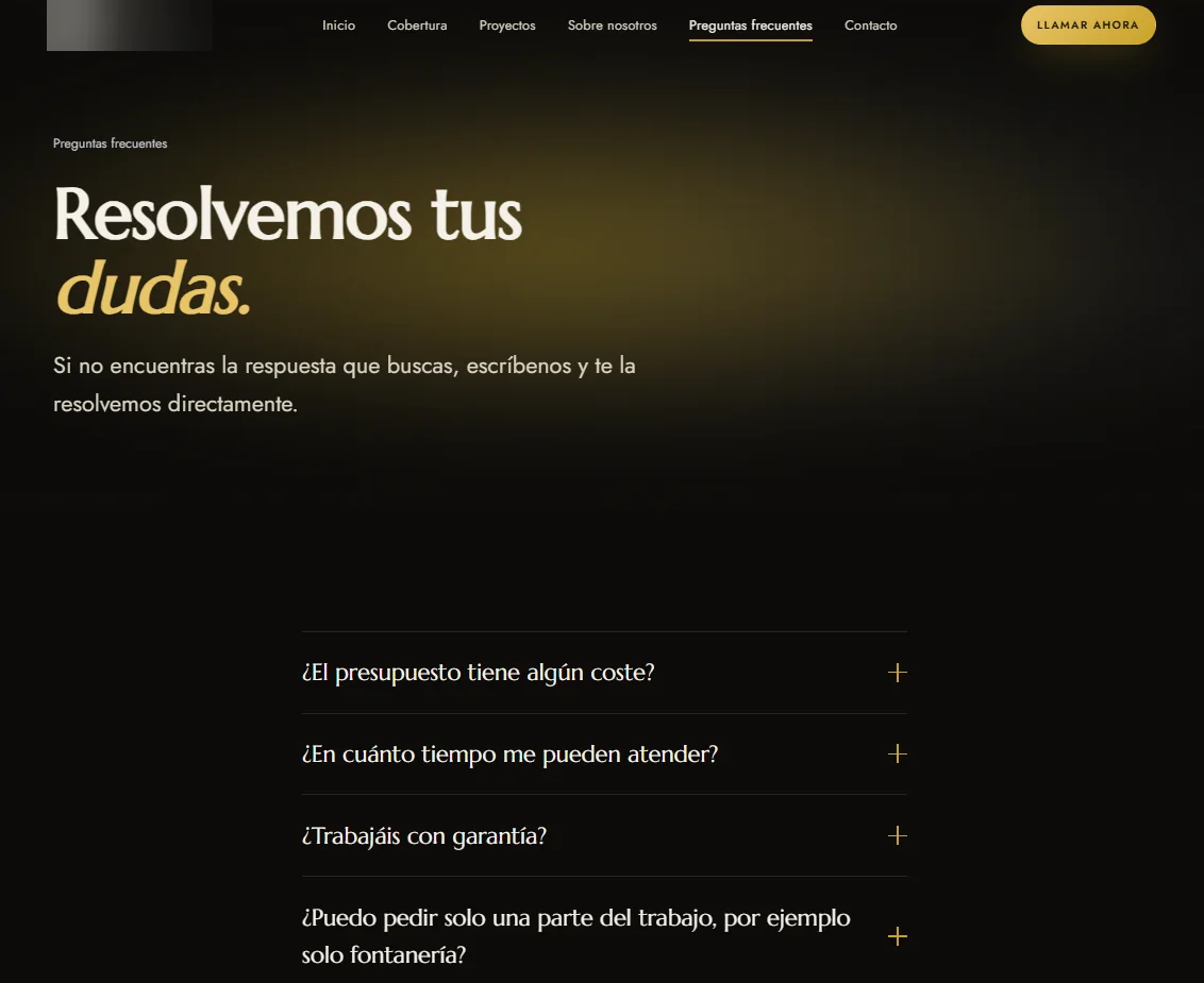 Página de preguntas frecuentes